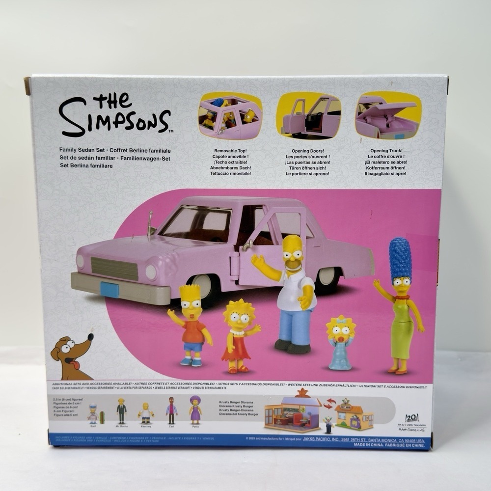 The Simpsons Family Sedan 2.5" Figure Set Jakks Pacific 2025 NEW - Picture 3 of 11